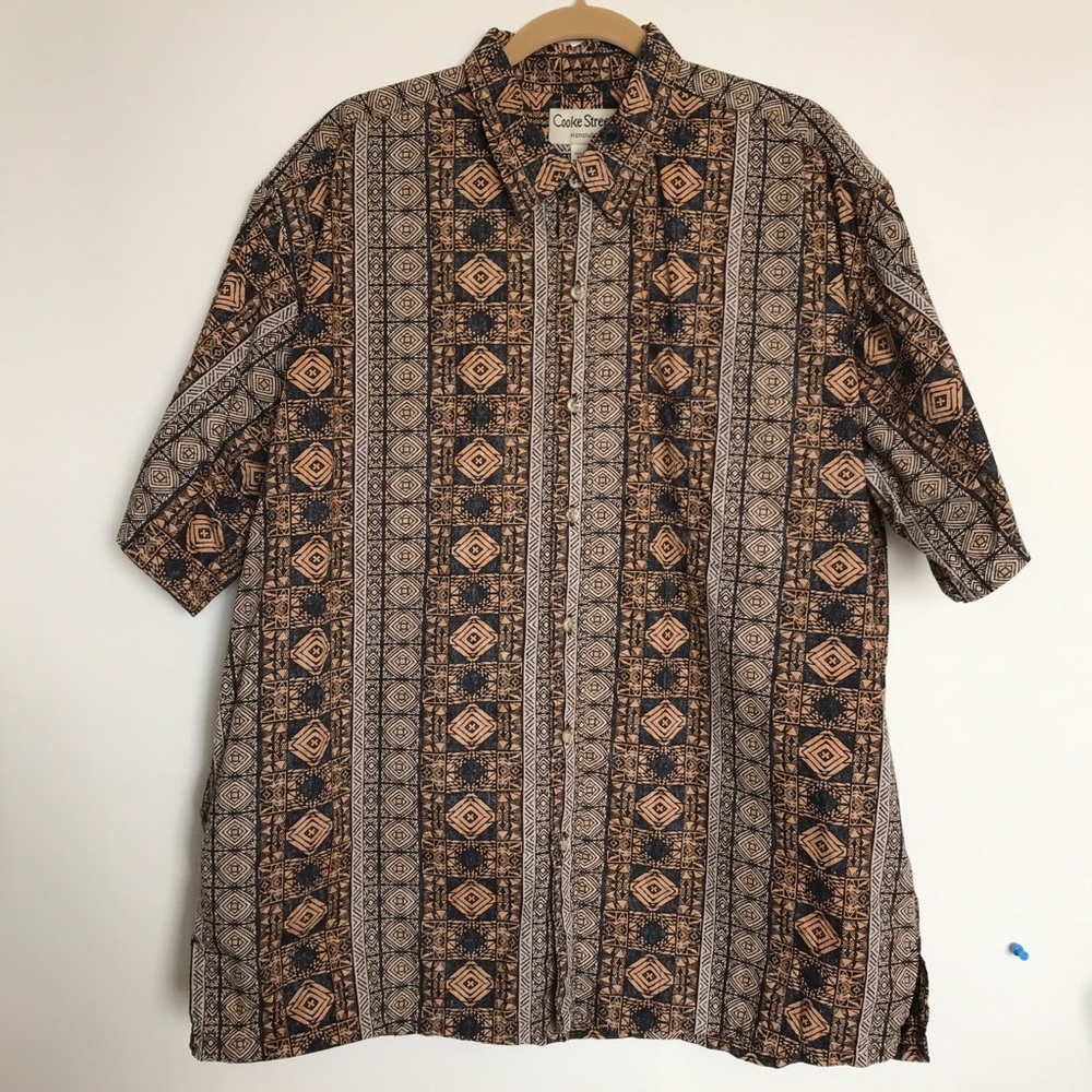 Cooke Street Honolulu Hawaiian Cotton Short Sleeve Button Up Shirt 2XL